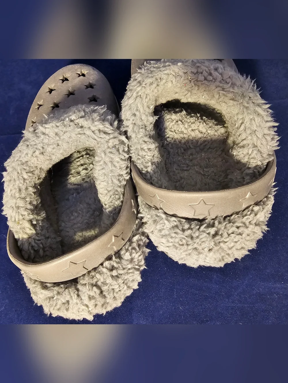 Koala Kids Fuzzy-Lined Star Vent Clog - Gray Sz 10 Toddler